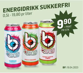 Holdbart Energidrikk sukkerfri tilbud