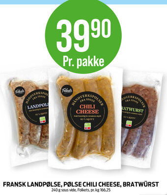 Kiwi FRANSK LANDPØLSE, PØLSE CHILI CHEESE, BRATWÜRST tilbud