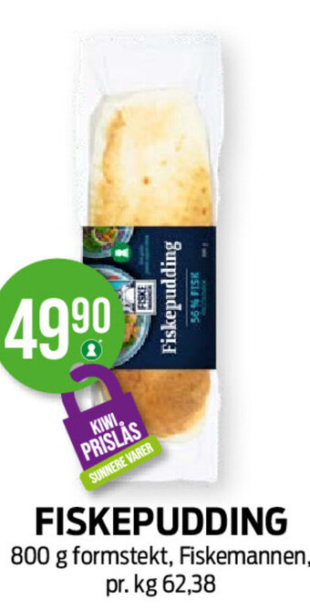 Kiwi FISKEPUDDING 800 g formstekt, Fiskemannen tilbud