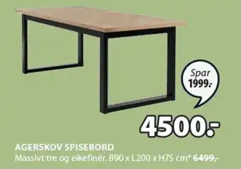 JYSK AGERSKOV SPISEBORD tilbud