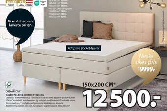JYSK DREAMZONE* GOLD C75 LATEX KONTINENTALSENG tilbud