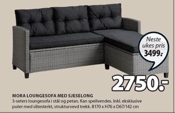 JYSK MORA LOUNGESOFA MED SJESELONG tilbud