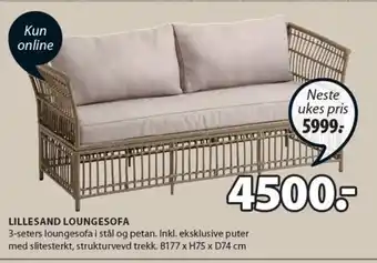 JYSK LILLESAND LOUNGESOFA tilbud
