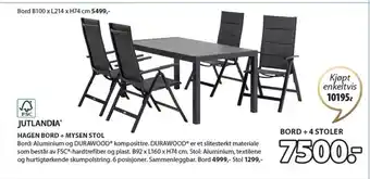 JYSK JUTLANDIA® YTTRUP BORD + MADERNE STOL tilbud