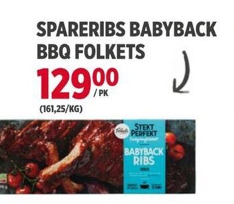 Meny SPARERIBS BABYBACK BBQ FOLKETS tilbud