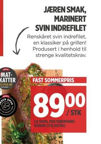Meny JÆREN SMAK, MARINERT SVIN INDREFILET tilbud