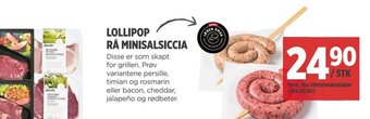 Meny LOLLIPOP RÅ MINISALSICCIA tilbud
