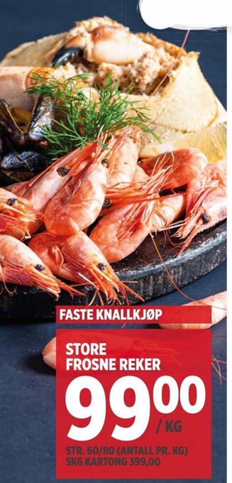Meny STORE FROSNE REKER tilbud