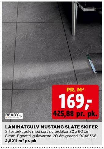 jem & fix Laminatgulv mustang slate skifer tilbud