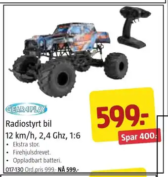 Radiostyrt bil 12km/h, 2.4 Ghz, 1:6