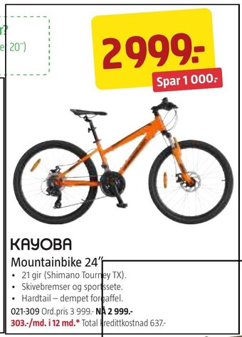 Jula KAYOBA Mountainbike 24" tilbud