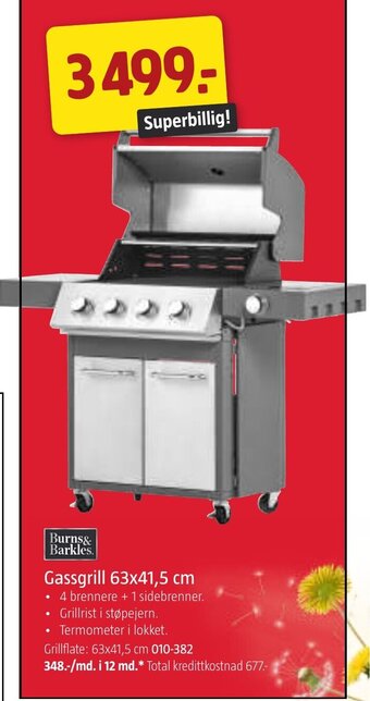 Jula Gassgrill 63x41,5 cm tilbud