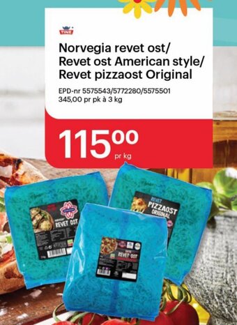 Storcash Norvegia revet ost/ Revet ost American style/ Revet pizzaost Original tilbud