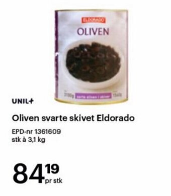 Storcash Oliven svarte skivet Eldorado tilbud