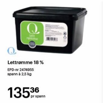 Storcash Lettrømme 18% tilbud