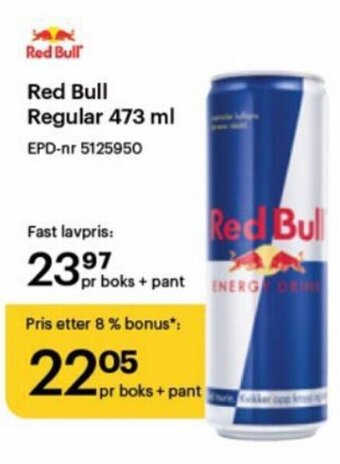 Storcash Red Bull Regular 473 ml tilbud