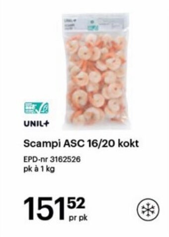 Storcash Scampi ASC 16/20 kokt tilbud