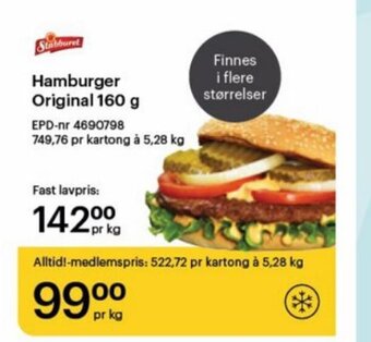 Storcash Hamburger Original 160 g tilbud