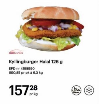 Storcash Kyllingburger Halal 126 g tilbud
