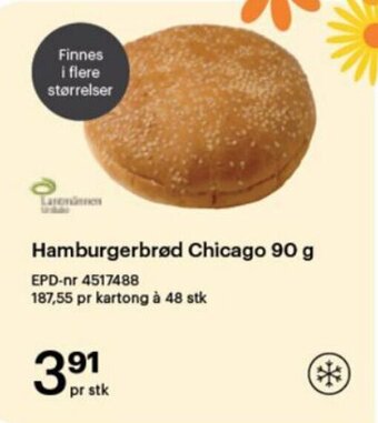 Storcash Hamburgerbrød Chicago 90 g tilbud