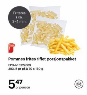 Storcash Pommes frites riflet porsjonspakket tilbud