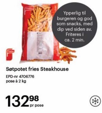 Storcash Søtpotet fries Steakhouse tilbud