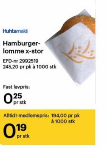 Storcash Hamburger- lomme x-stor tilbud