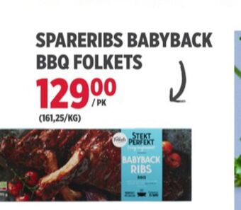 Meny Folkets spareribs tilbud