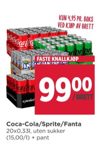 Meny Coca-cola brus tilbud