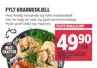 Meny Ukjent krabbeskjell tilbud
