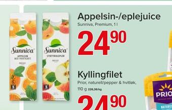 Spar Appelsin-/eplejuice tilbud