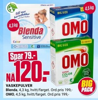 Europris OMO VASKEPULVER tilbud
