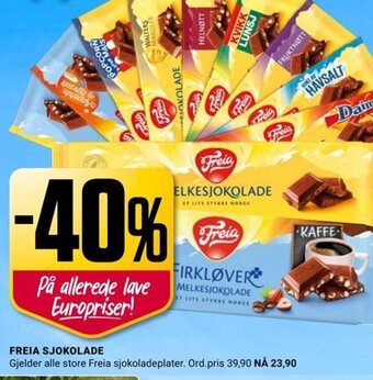 Europris FREIA SJOKOLADE tilbud
