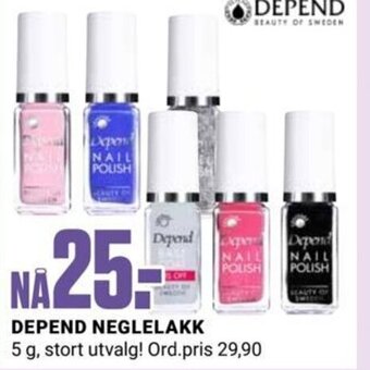 Europris DEPEND NEGLELAKK tilbud