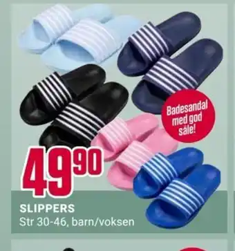 Europris SLIPPERS Str 30-46, barn/voksen tilbud