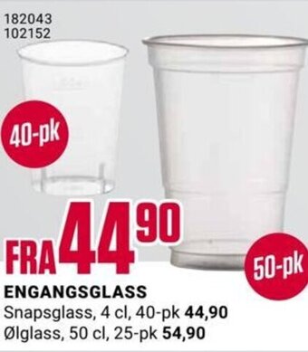 Europris ENGANGSGLASS tilbud