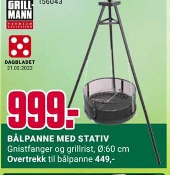 Europris BÅLPANNE MED STATIV tilbud