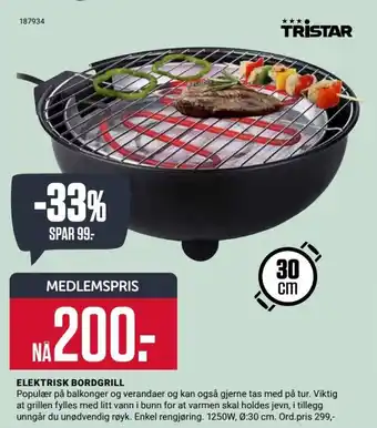 Europris ELEKTRISK BORDGRILL tilbud