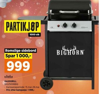 POWER BIGHORN GASSGRILL BIG2500BBQ tilbud