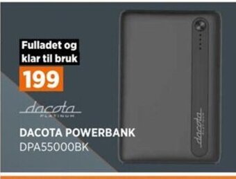 POWER DACOTA POWERBANK DPA55000BK tilbud