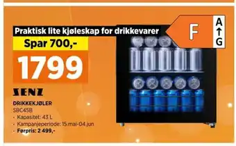 POWER SENZ DRIKKEKJØLER SBC45B tilbud
