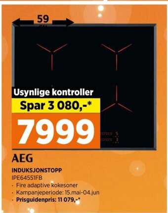 POWER AEG INDUKSJONSTOPP IPE64551FB tilbud