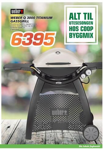 Coop Byggmix Weber q 3000 titanium gassgrill tilbud