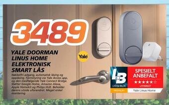 Coop Byggmix Yale doorman linus home elektronisk smart lås tilbud