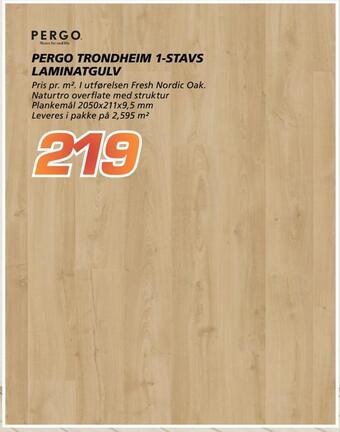 Coop Byggmix Pergo trondheim 1-stavs laminatgulv tilbud