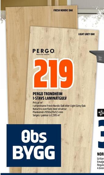 Obs Bygg Pergo trondheim 1-stavs laminatgulv tilbud