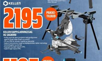 Obs Bygg Kellen kapp/gjæringssag og sagbord tilbud