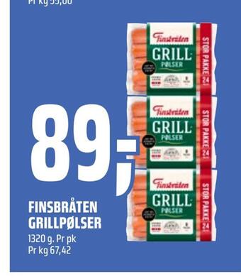 Coop Obs Finsbråten grillpølser tilbud