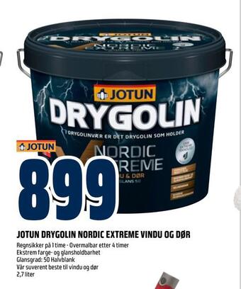 Obs Bygg Jotun drygolin nordic extreme vindu og dør tilbud