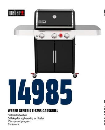 Obs Bygg Weber genesis e-325s gassgrill tilbud